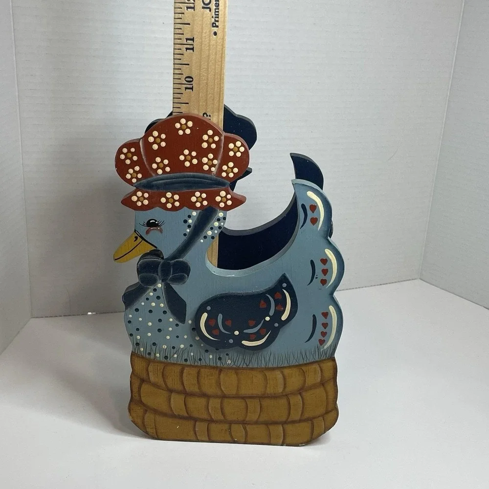 Vintage Chicken Napkin/Plate Holder HandPainted Country Handpainted Granny Core